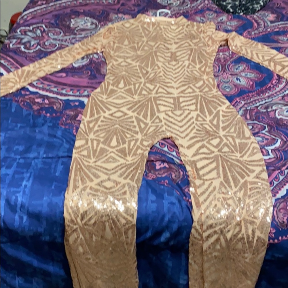 Gold sequin jumpsuit